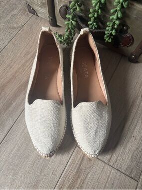 Viscata Barcelona Palafrugell Linen Espadrilles Ivory flats